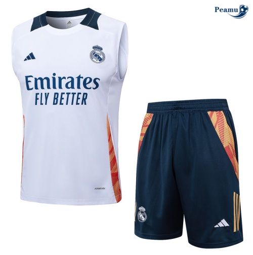 Kit Entrainement Real Madrid Debardeur + Shorts Blanc 2024