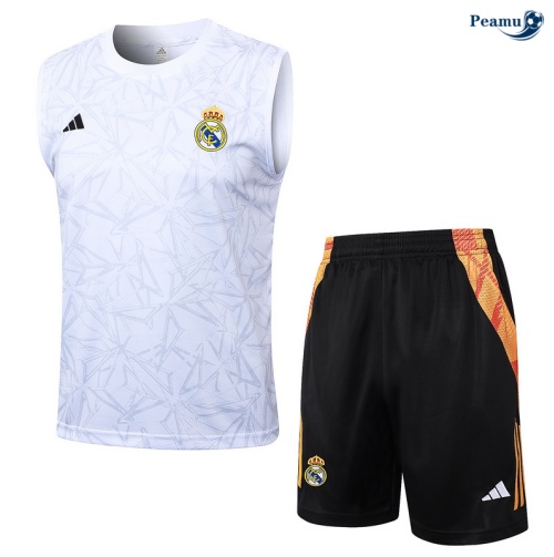 Kit Entrainement Real Madrid Debardeur + Shorts Blanc 2024