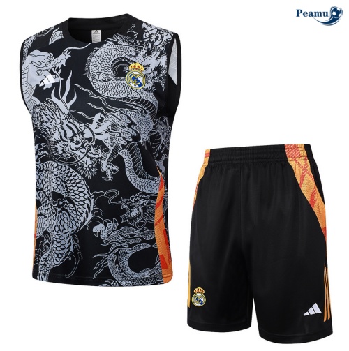 Kit Entrainement Real Madrid Debardeur + Shorts noir 2024