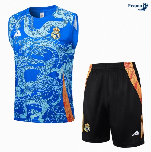 Kit Entrainement Real Madrid Debardeur + Shorts Bleu 2024
