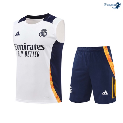 Kit Entrainement Real Madrid Debardeur + Shorts Blanc 2024