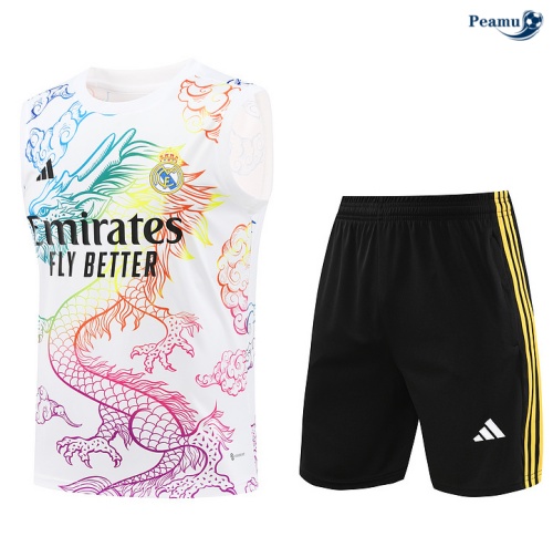 Kit Entrainement Real Madrid Debardeur + Shorts Blanc 2024