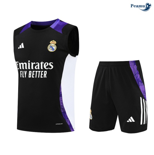 Kit Entrainement Real Madrid Debardeur + Shorts noir 2024