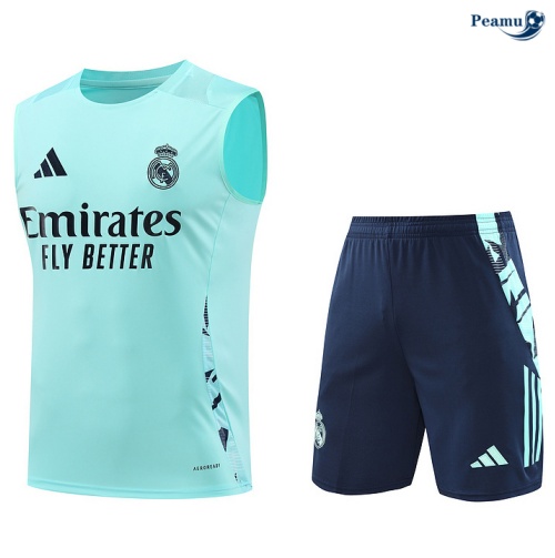 Kit Entrainement Real Madrid Debardeur + Shorts Bleu Ciel 2024