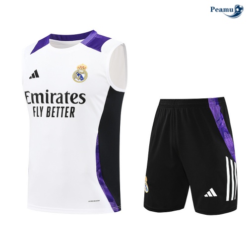 Kit Entrainement Real Madrid Debardeur + Shorts Blanc 2024