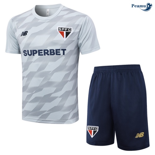 Kit Entrainement Sao Paulo + Shorts gris clair 2024