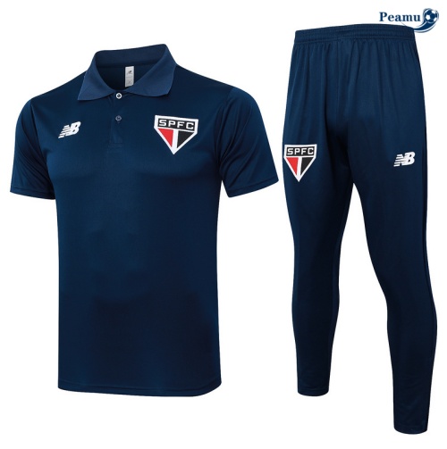 Kit Entrainement Sao Paulo Polo + Pantalon Bleu 2024