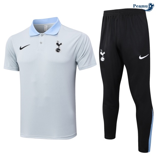 Kit Entrainement Tottenham Hotspur Polo + Pantalon gris clair 2024