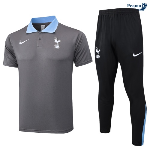 Kit Entrainement Tottenham Hotspur Polo + Pantalon gris foncé 2024