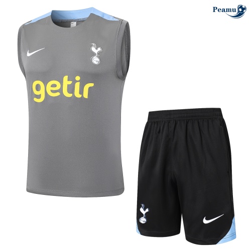 Kit Entrainement Tottenham Hotspur Debardeur + Shorts gris foncé 2024