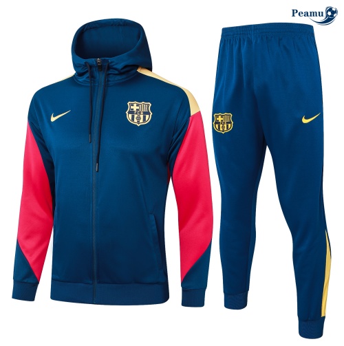 Veste Survetement Barcelone à Capuche Bleu 2024