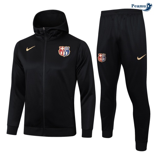 Veste Survetement Barcelone à Capuche noir 2024