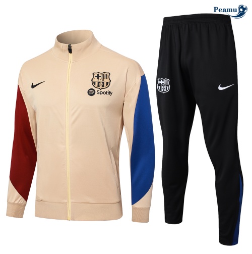 Veste Survetement Barcelone Enfant Jaune terreux 2024