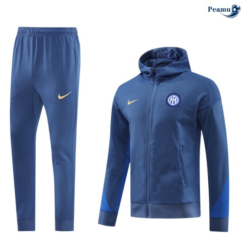 Veste Survetement Inter Milan à Capuche bleu clair 2024