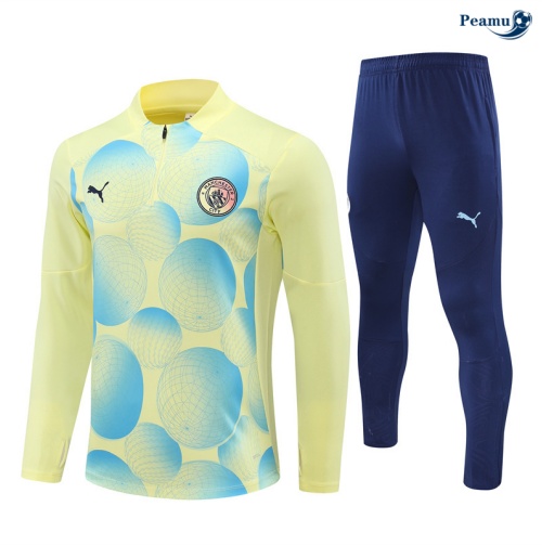 Survetement Manchester City jaune clair 2024