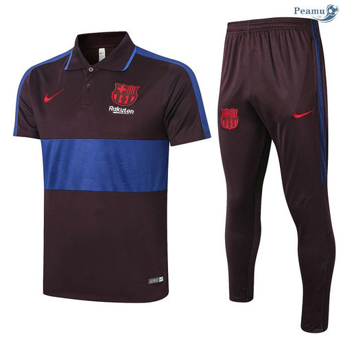 Kit Maillot Entrainement POLO Barcelone + Pantalon Marron/Bleu 2020-2021