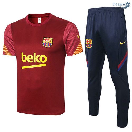 Kit Maillot Entrainement Barcelone + Pantalon Jujube Rouge 2020-2021