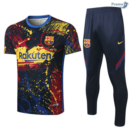 Kit Maillot Entrainement Barcelone + Pantalon Verde Noirâtre 2020-2021