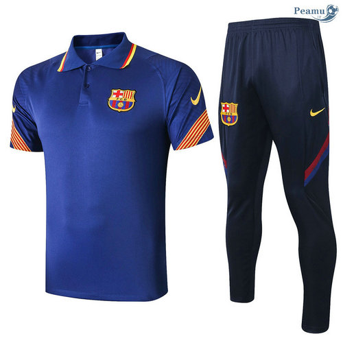 Kit Maillot Entrainement POLO Barcelone + Pantalon Bleu Marine 2020-2021