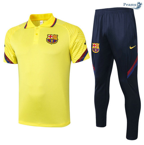 Kit Maillot Entrainement POLO Barcelone + Pantalon Jaune 2020-2021