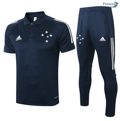 Kit Maillot Entrainement POLO Cruzeiro + Pantalon Bleu Marine 2020-2021