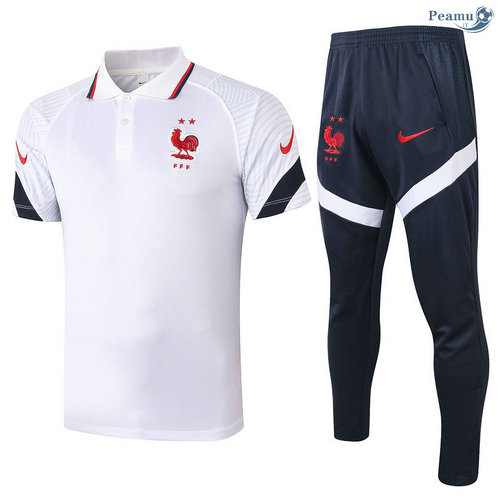 Kit Maillot Entrainement POLO France + Pantalon Blanc 2020-2021
