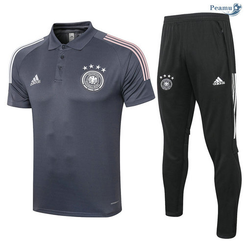 Kit Maillot Entrainement POLO Allemagne + Pantalon Gris foncé 2020-2021