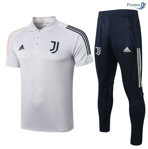 Kit Maillot Entrainement POLO Juventus + Pantalon Gris clair 2020-2021