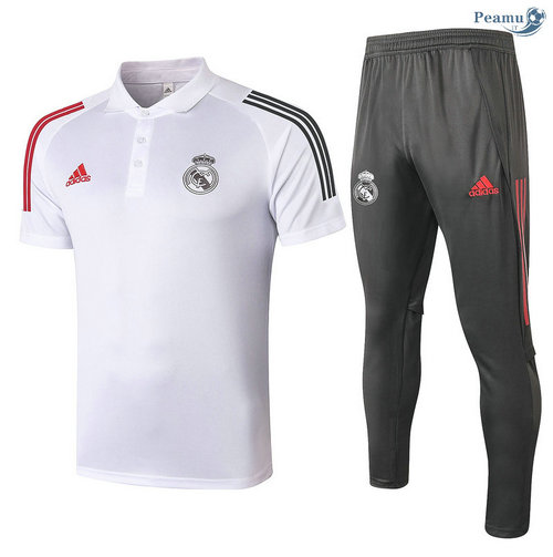 Kit Maillot Entrainement POLO Real Madrid + Pantalon Blanc 2020-2021