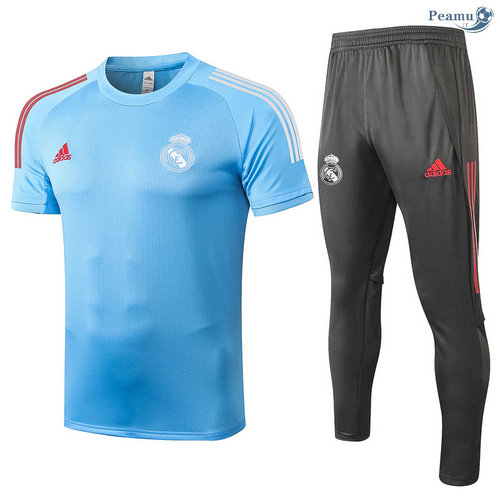 Kit Maillot Entrainement Real Madrid + Pantalon Bleu Clair 2020-2021