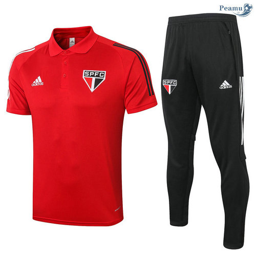Kit Maillot Entrainement POLO São Paulo + Pantalon Rouge 2020-2021