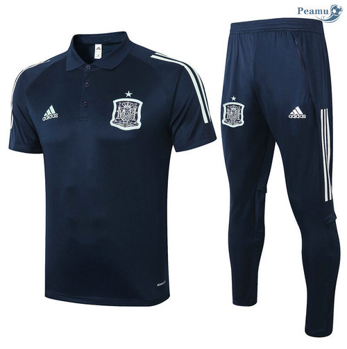 Kit Maillot Entrainement POLO Espagne + Pantalon Bleu Marine 2020-2021