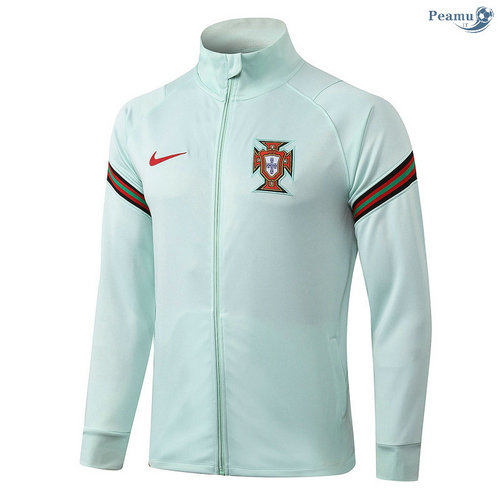 Veste foot Portugal Verde Clair Col Rond 2020-2021