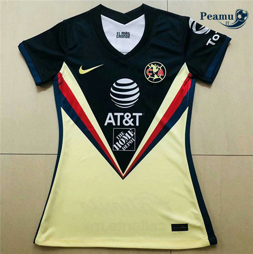 Maillot foot CF America Femme Jaune/Bleu Marine 2020-2021