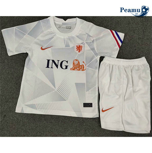 Maillot foot Pays-Bas Enfant Exterieur Blanc 2020-2021