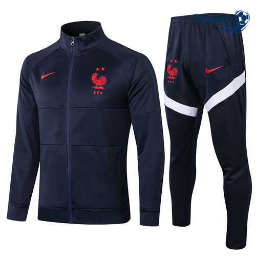 Veste Survetement France Bleu Marine Col Haut 2020-2021