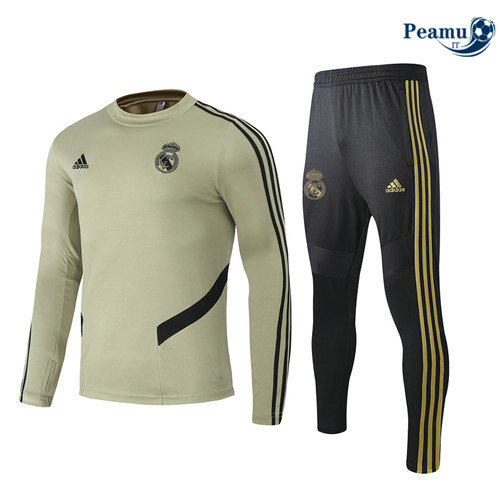 Survetement Real Madrid Jaune Terre 2019-2020 Col Rond 2020-2021