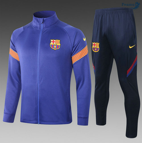 Veste Survetement Barcelone Enfant Bleu/Orange 2020-2021