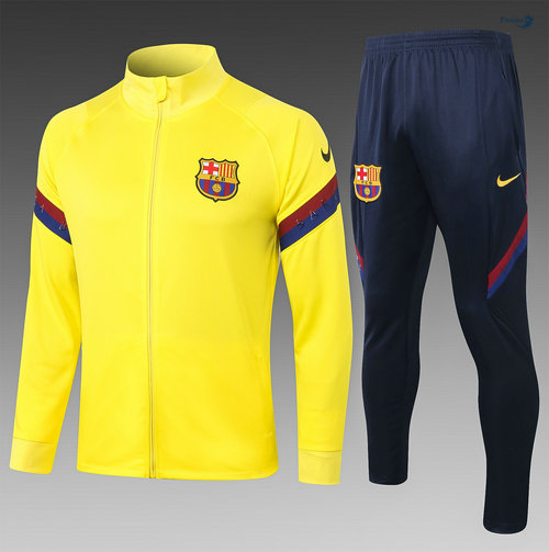 Veste Survetement Barcelone Enfant Jaune 2020-2021