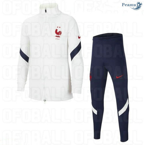 Veste Survetement France Enfant Blanc 2020-2021