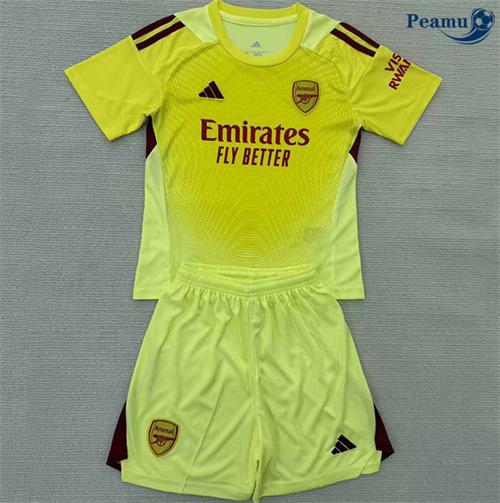 Maillot foot Arsenal Enfant Gardien De But Jaune 2025-2026