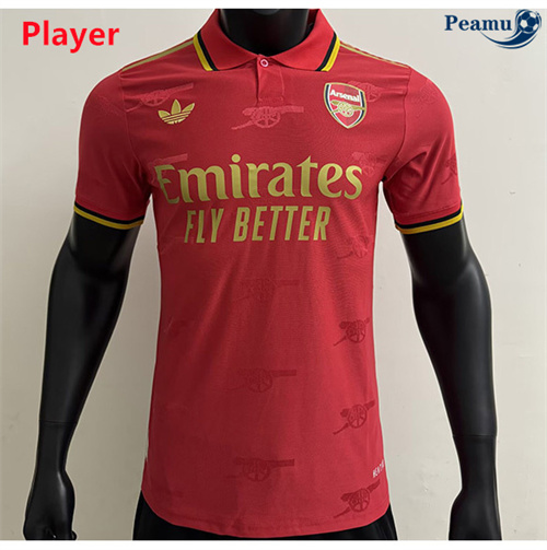 Maillot foot Arsenal Player lapel Rouge 2025-2026