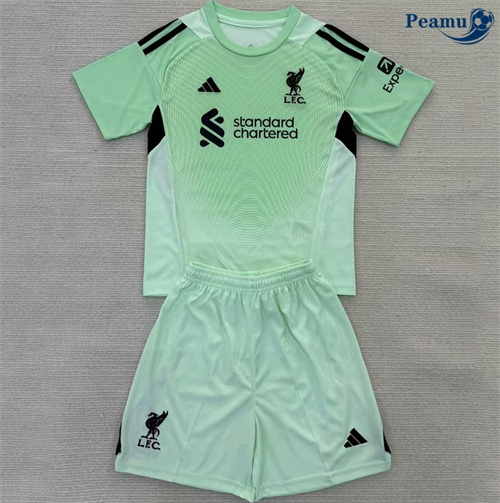 Maillot foot Liverpool Enfant Gardien De But Vert 2025-2026