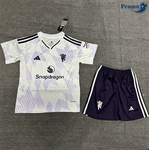 Maillot foot Manchester United Enfant Blanc 2025-2026