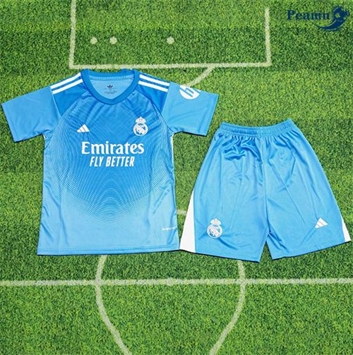 Maillot foot Real Madrid Enfant Gardien De But Bleu 2025-2026