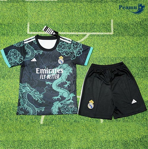 Maillot foot Real Madrid Enfant Special Noir/Vert/Dragon 2025-2026