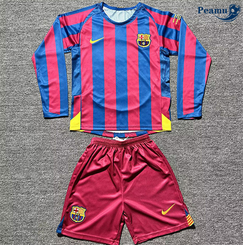 Maillot foot Maillot Rétro Barcelone Enfant ucl Domicile Manche Longue 2005-06