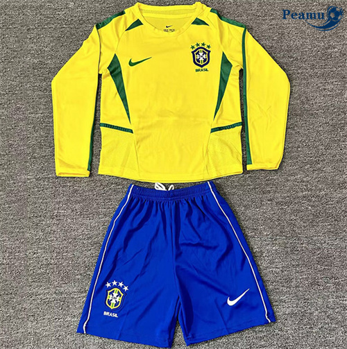 Maillot foot Maillot Rétro Brésil Enfant Domicile Manche Longue 2002