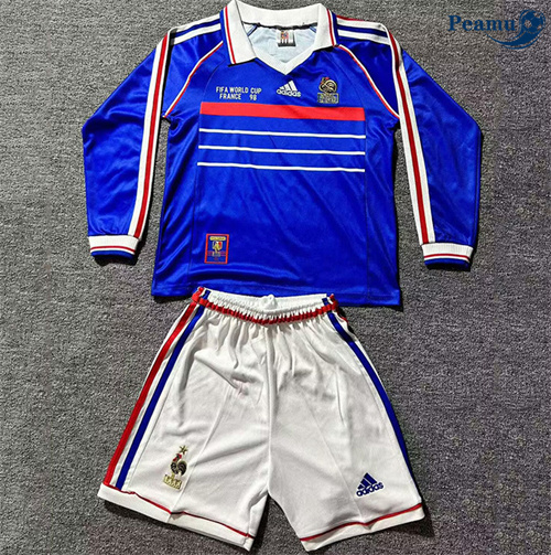 Maillot foot Maillot Rétro France Enfant Domicile Manche Longue 1998