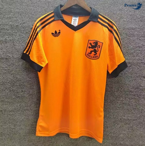 Maillot foot Rétro Pays-Bas orange 1980